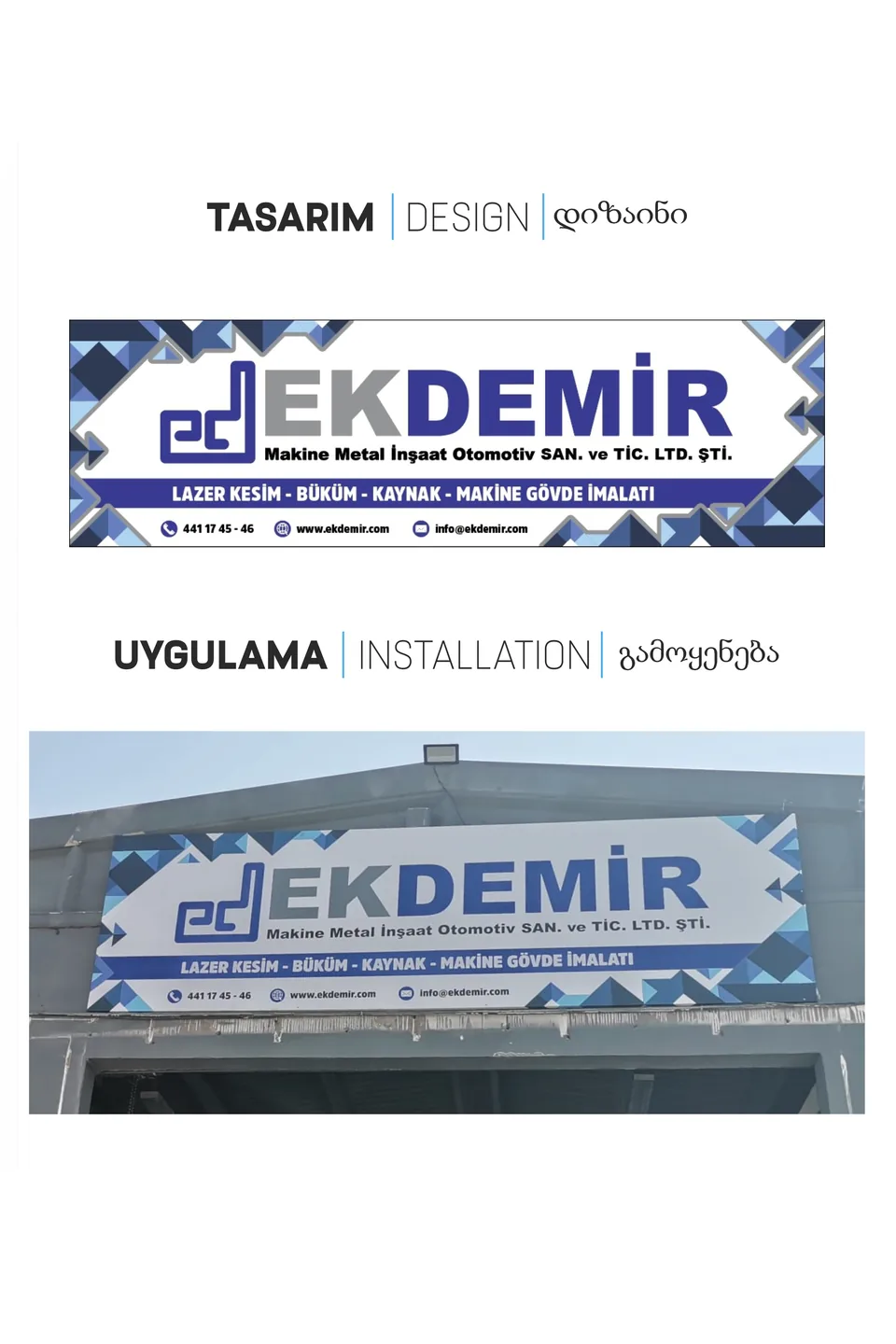 Dış mekân ışıklı tabela uygulaması
